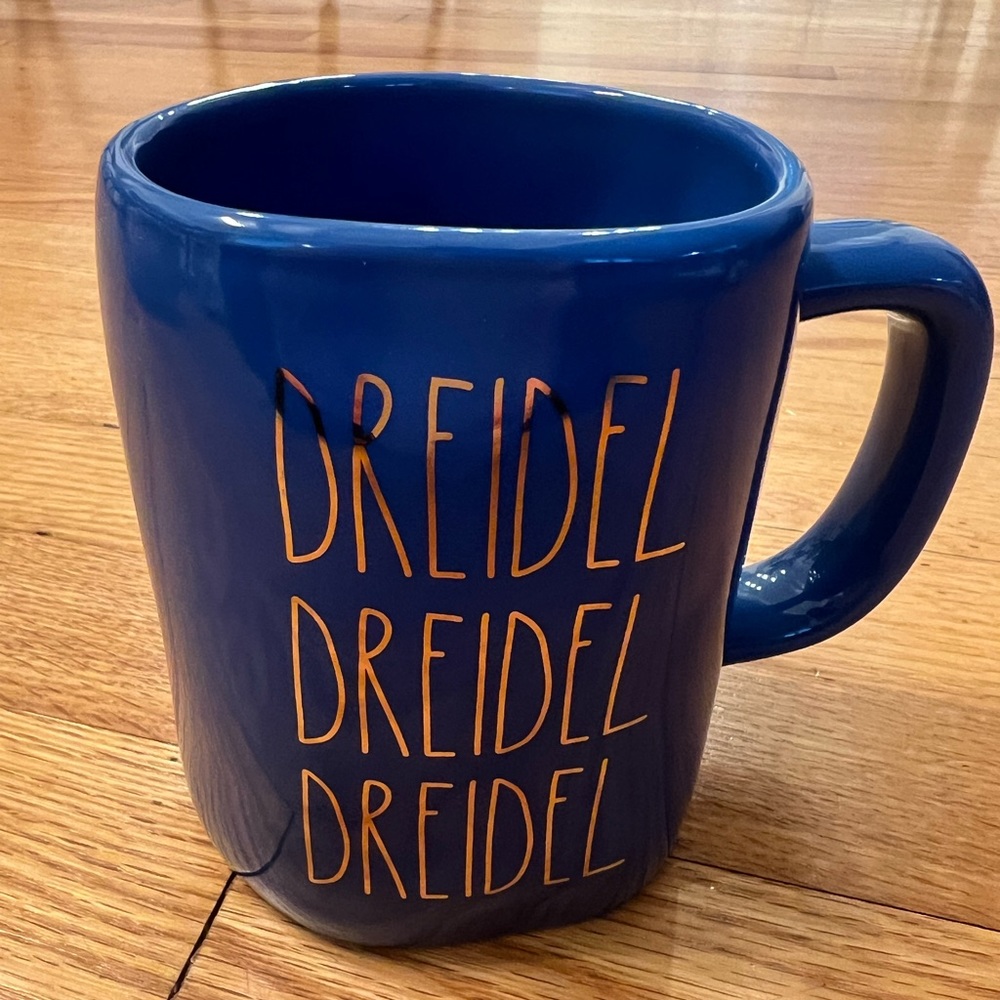 Rae Dunn dreidel Hanakah mug